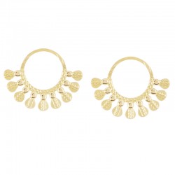 Boucles d'oreilles pendantes TANZA Or - Puce, gouttes tressées africaines - Laëti Trëma