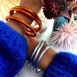 Bracelet Jonc BOUDDHISTE Chance amour fortune épais - Vert kaki TAILLE S