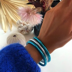 Bracelet Jonc BOUDDHISTE Chance amour fortune épais - Vert kaki TAILLE S