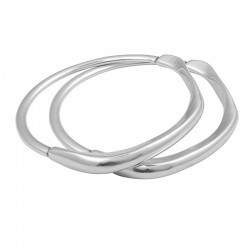 Bracelet jonc fermé SOL Y LUNA métal - Anneau brillant design - Ciclon