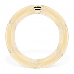 Bracelet jonc élastiqué doré BELEZA 1 uni  - Blanc sable marbré