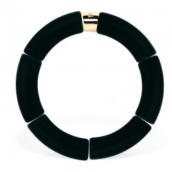 Bracelet jonc élastiqué doré BELEZA 3 uni - Noir profond mat