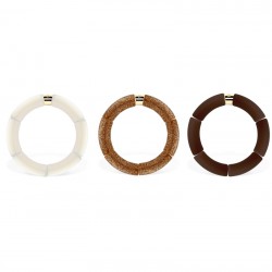 Bracelet jonc élastiqué doré CHOCOLATE 2 uni - Pailleté doré