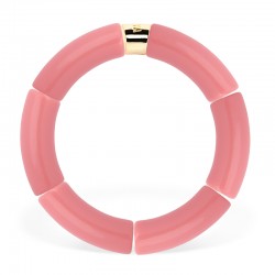 Bracelet jonc élastiqué doré GOIABA 1 uni - Rose framboise mat