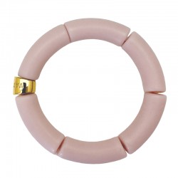 Bracelet jonc élastiqué doré GOIABA 3 uni - Rose clair mat PARABAYA