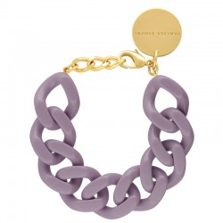 Bracelet FLAT CHAIN LAVANDEL MAT Doré - Gros Maillons plats lavande mat VANESSA BARONI