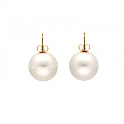 Boucles d'oreilles puces DOT PEARL - Grosses perles blanches VANESSA BARONI