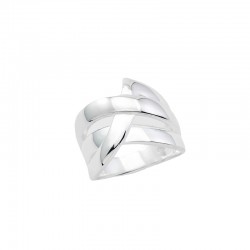 Bague large FERDINAN en Argent - Drapée, croisée, bombée & lisse TAILLE 50