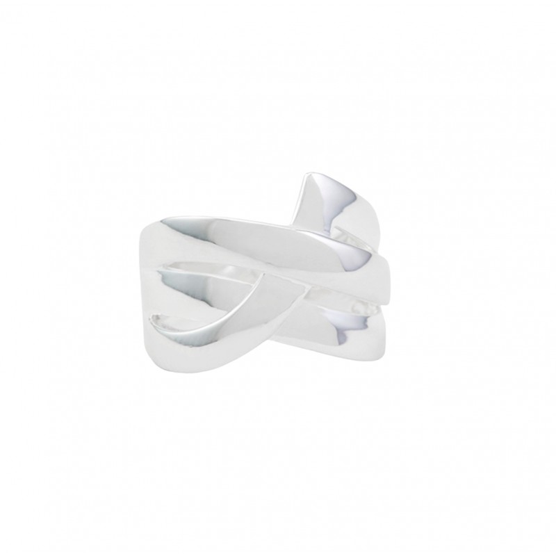 Bague large en Argent - Drapée, croisée, bombée & lisse CANYON