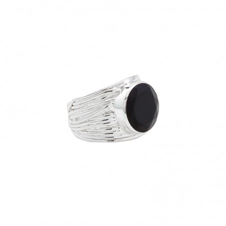 Bague en Corail rouge et Argent 925 motif fleurs