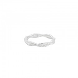 Bague fine MAO Argent & Anneaux croisés, ornés zircons blancs TAILLE 56