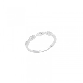 Bague fine Argent & Anneau navettes, orné zircons blancs CANYON