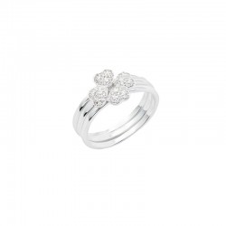 Bague large Argent - Multi anneaux & Multi coeurs zircons blancs CANYON