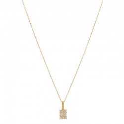 Collier court chaîne fine PONDICHERRY Or - Pendentif Zircons & Cristaux blancs Une à Une