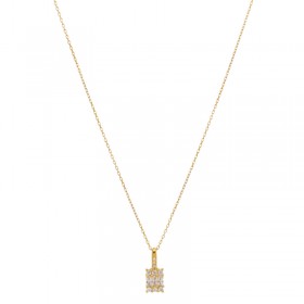 Collier court chaîne fine PONDICHERRY Or - Pendentif Zircons & Cristaux blancs Une à Une