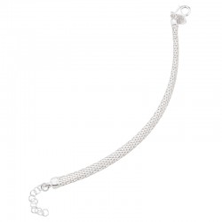Bracelet gourmette ajustable ROBANNE métal - Chaîne tissée serpent