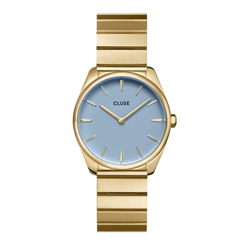 Montre Féroce Petite Steel Blue, couleur or, cadran rond bleu - CLUSE Montre Féroce Petite Steel Blue, couleur or, cadran rond bleu - CLUSE