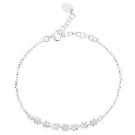Bracelet fin ajustable FLEUR métal - Chaînes & Fleurs mini-boules - CANYON