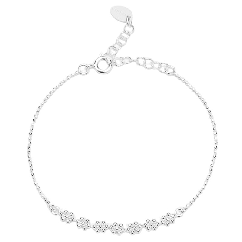 Bracelet fin ajustable FLEUR métal - Chaînes & Fleurs mini-boules - CANYON