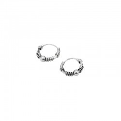 Boucles d'oreilles NINA Mini Créoles Argent vieilli - 1,2 cm