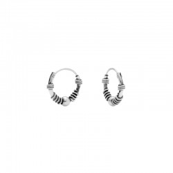 Boucles d'oreilles NINA Mini Créoles Argent vieilli & Petits anneaux CANYON