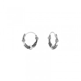 Boucles d'oreilles NINA Mini Créoles Argent vieilli & Petits anneaux CANYON