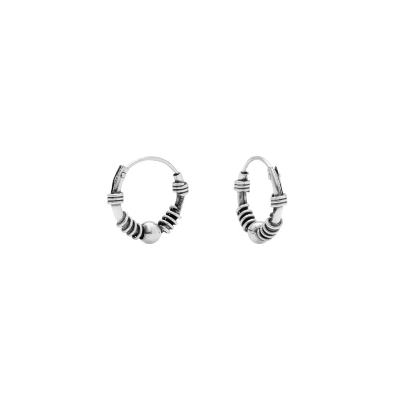 Boucles d'oreilles NINA Mini Créoles Argent vieilli & Petits anneaux CANYON