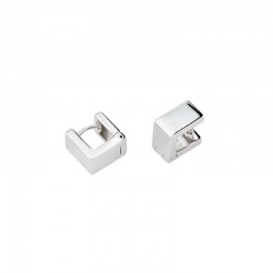 Boucles d'oreilles Créoles en Argent - Carré design petit modèle CANYON