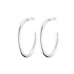 Boucles d'oreilles Créoles Ovales en Argent - 3,7 cm CANYON