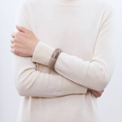 Bracelet Jonc Ovale BANGLE GREIGE MARBLE - Matt light taupe, beige & taupe