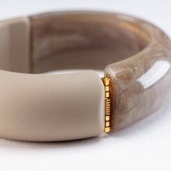 Bracelet Jonc Ovale BANGLE GREIGE MARBLE - Matt light taupe, beige & taupe