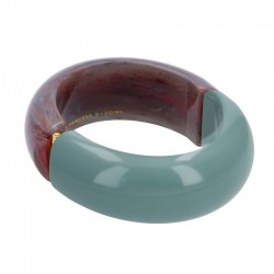 Bracelet Jonc Ovale BANGLE IKAT MARBLE - WINTER MINT, gris violine, vert menthe - VANESSA BARONI