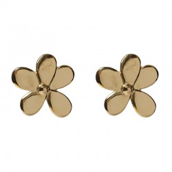Boucles d'oreilles Grandes Puces FLORA DORE - Fleurs pétales designs CHIC ALORS