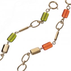 Bracelet gourmette NEMO VERT doré - Anneaux & Perles de verre vintage