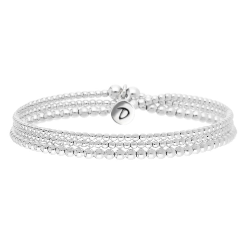 Bracelet élastique TRIPLE TOURS petites boules en Argent DORIANE BIJOUX