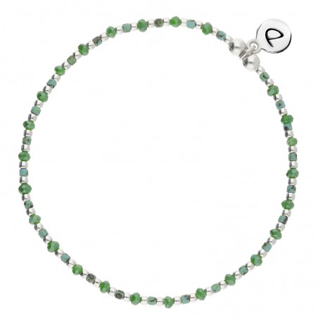 Bracelet Elastique Perles Irisées Turquoise Nusa - DORIANE BIJOUX
