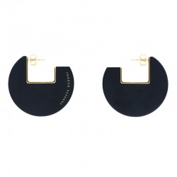 Boucles d'oreilles ARCH Earring Matt Black - Créoles noires mates