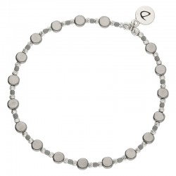 Bracelet fin élastiqué en Argent - Miyukis rock grises & Hématites grises - DORIANE Bijoux