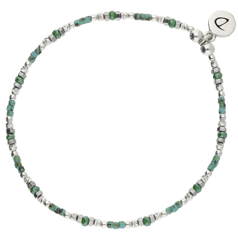 Bracelet fin élastiqué SOLENZARA argent - Miyukis vert kaki & Hématites - DORIANE Bijoux Bracelet fin élastiqué SOLENZARA argent - Miyukis vert kaki & Hématites - DORIANE Bijoux