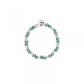 Bague fine élastique en Argent Perles vert kaki - MATALA - DORIANE Bijoux