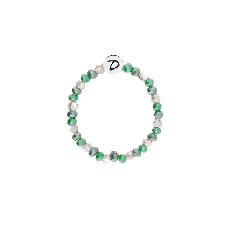 Bague fine élastique en Argent Perles vert kaki - MATALA - DORIANE Bijoux Bague fine élastique en Argent Perles vert kaki - MATALA - DORIANE Bijoux