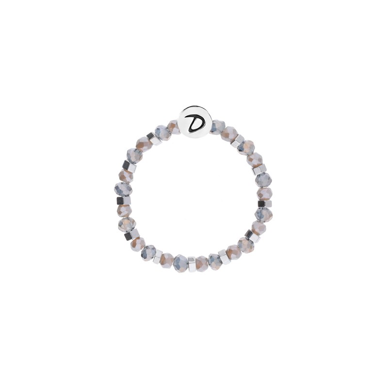 Bague fine lastique MATALA H matites Perles grises iris es