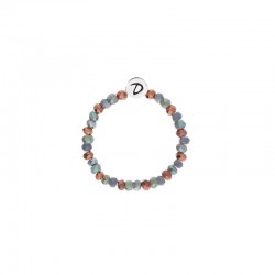 Bague fine élastique en Argent Perles bleu nuit irisées - MATALA - DORIANE Bijoux