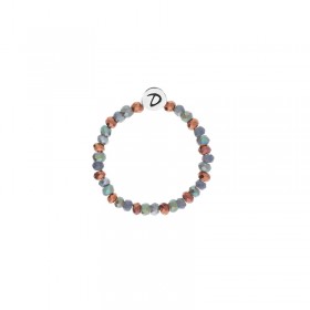 Bague fine élastique en Argent Perles bleu nuit irisées - MATALA - DORIANE Bijoux