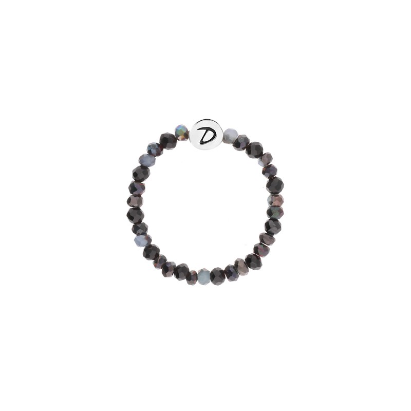 Bague fine élastique en Argent Perles noires irisées - MATALA - DORIANE Bijoux Bague fine élastique en Argent Perles noires irisées - MATALA - DORIANE Bijoux