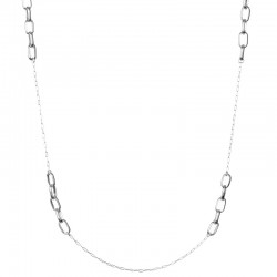 Collier sautoir en Argent 100 cm - Chaîne fine & Mailles rectangles - DORIANE Bijoux