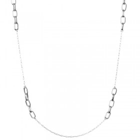 Collier sautoir en Argent 100 cm - Chaîne fine & Mailles rectangles - DORIANE Bijoux