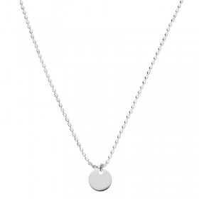 Collier court en Argent 38 cm - Chaîne Mailles rock & Pastille - DORIANE Bijoux