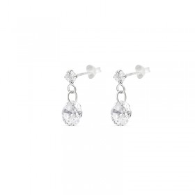 Boucles d'oreilles Pendantes Argent & Zircons blancs ronds - DORIANE Bijoux