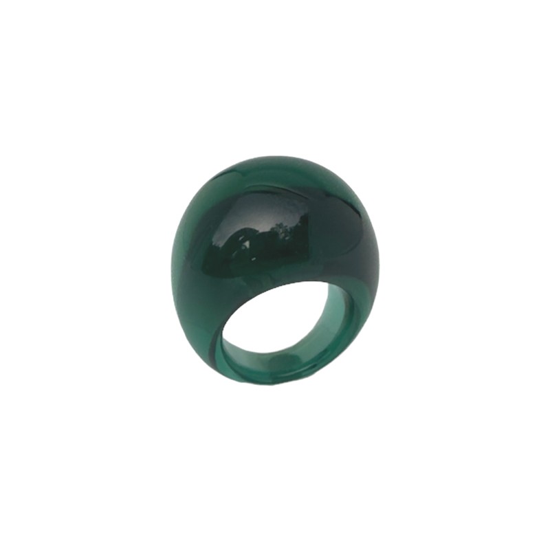 Bague large DEEP GREEN résine verte - Grosse boule - Lucas Jack